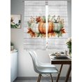 thumbnail image 4 of Thanksgiving Green Orange Pumpkin Sheer Curtains 72 inches Long, Leaves Vintage Wood Grain Light Filtering Sheer Window Curtains Rod Pocket Voile Drapes for Bedroom Living Room, 2 Panels 52"W x 72"L, 4 of 7