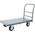 thumbnail image 3 of Tcbosik Heavy Duty Platform Truck, 2000 lbs Capacity Flatbed Hand Truck, Steel Push Cart Dolly, Dark Gray, 3 of 9