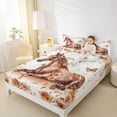 thumbnail image 4 of jejeloiu Rustic Farmhouse Horse Twin Sheet Sets,Romantic Rose Flower Bedding For Kids 3 Pieces, 4 of 7