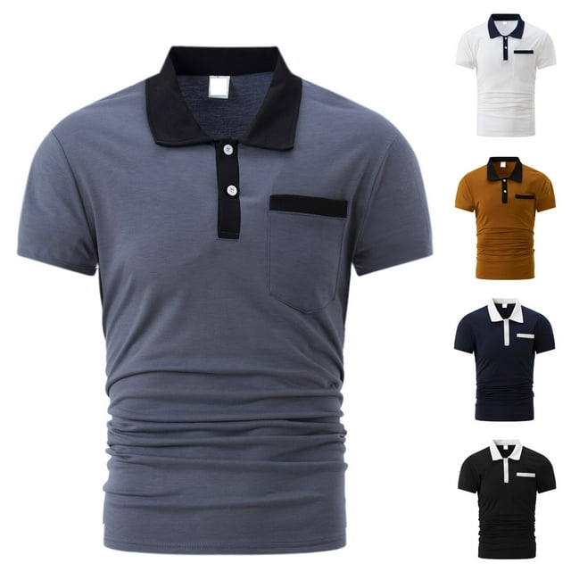 ZRGHAOYLQ Men's Henley Shirts Short Sleeve Casual 2 Button T Shirts Lightweight Button V Neck Tshirt Classic Solid Color Tees Tops with Chest Pocket