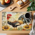 thumbnail image 2 of Placemat Set of 4 Watercolor Rooster Sunflower Placemats for Dining Table Floral Leaves Washable Table Mats for Kitchen and Party Decor Indoor & Outdoor Use, 2 of 8