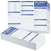 60 Pack Puppy Vaccination Record Cards, Canine Health Record Books for Dogs (Tri-Fold Design, 8.5x11 Inch)