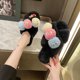 thumbnail image 1 of Pantuflas de casa para mujer, cómodas, interiores, de felpa, con puntera perforada, pantuflas planas Wmkox8yii  hj789, 1 of 7