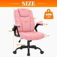 thumbnail image 2 of GASEE Leather Office Chair, Big and Tall Office Chair 400LBS Wide Seat Ergonomic Computer Desk Chair High Back Executive Leather Chair Adjustable Task Chair Lumbar Back with 1-Year Warranty, Pink, 2 of 12