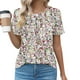 thumbnail image 1 of Puntoco Liquidación de blusas cortas para mujer Blusa informal de manga corta con cuello redondo a la moda para primavera/verano para mujer, 1 of 5