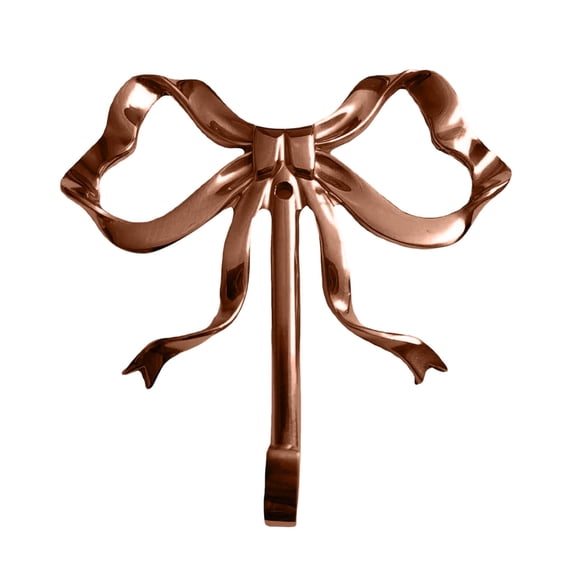 Bronze Bow Decor, Bow Hooks for Wall Bedroom Coat Towel Hook for Hats, Coats, Towels & Keys, Brass Plated Bright Bronze Large