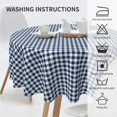 thumbnail image 5 of Round Tablecloth 60 Inch, Dark Blue White Gingham Table Cloth Round Cover Water Resistant Table Cloth Kitchen Tablecover for Kitchen Dining Picnic Party Home Decoration, 5 of 8