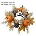 thumbnail image 3 of Eespoir Pumpkins Maple Leaves Candle Rings, Pumpkin Sunflower Candle Holders, Aroma Wreath Circles Table Centerpieces Decor, for Pillars Window Chair Wall Home Decor, 3 of 6