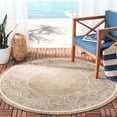 thumbnail image 2 of Safavieh Courtyard Steve Oriental Indoor/Outdoor Area Rug, Brown/Natural, 6'7" x 6'7" Round, 2 of 9