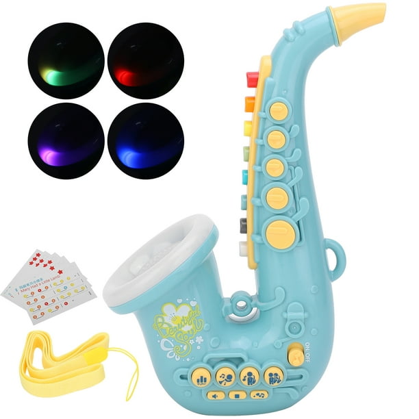 MILISTEN Saxophone avec 8 touches colorées - Instruments à vent pour  enfants - Jouet éducatif précoce pour garçons et filles (doré