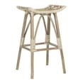 thumbnail image 2 of SAFAVIEH Leda Contemporary Rattan Bar Stool with Foot Rest, Grey White Wash, 2 of 7