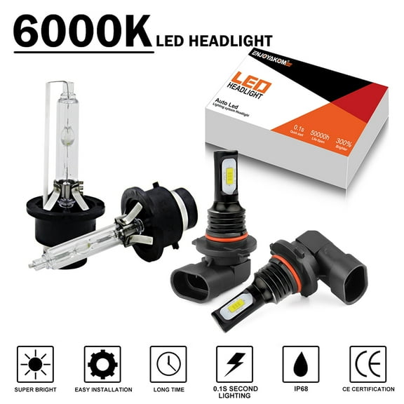 Comobo High Low Beam Kit For Mitsubishi RVR 2011-2019 -4x 9005 D2S LED & HID Headllight Bulbs Super Bright 6000K White