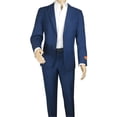 thumbnail image 2 of Men's ENZO Linen Spring Summer Suit Light Weight Breathable E58302-2 Navy Blue, 2 of 9