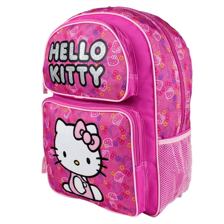hello kitty deluxe embroidered 16 school bag backpack for - Bundle with 16 Hello Kitty School Backpack with Front Pocket Plus Hello Kitty Stickers, Water Bottle, More or clothes Backpack - Hello Kitty -