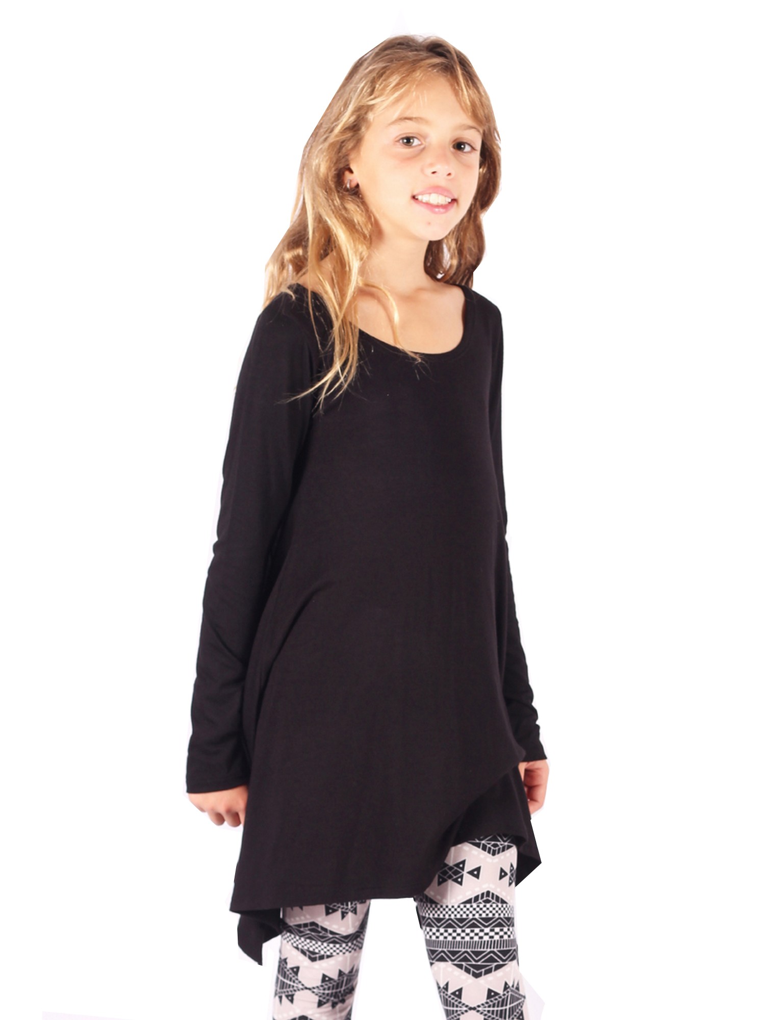 ladies black tunic dress
