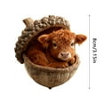thumbnail image 2 of Acorn Ornaments Highland Cow Christmas Decor, 2D Flat Acrylic Hanging Figurines for Xmas Tree Holiday Decor, Cute Western Yak for Home Garden Car Backpack, Unique Festive Party Decor (A-1PCS), 2 of 3
