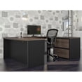 thumbnail image 2 of Bestar Connexion 5 Piece U Shaped Computer Desk in Antigua and Black, 2 of 11