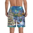 thumbnail image 3 of KLL Christmas Tree Men's Casual Summer Beach Shorts Hawaiian Shorts with Pockets-X-Large, 3 of 5