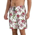thumbnail image 2 of Naloa Lilies Flowers Men's Beach Shorts, Surfing shorts, Swim trunks, Quick Dry Swim Trunks for Surfing Beach Fun - X-Large, 2 of 9