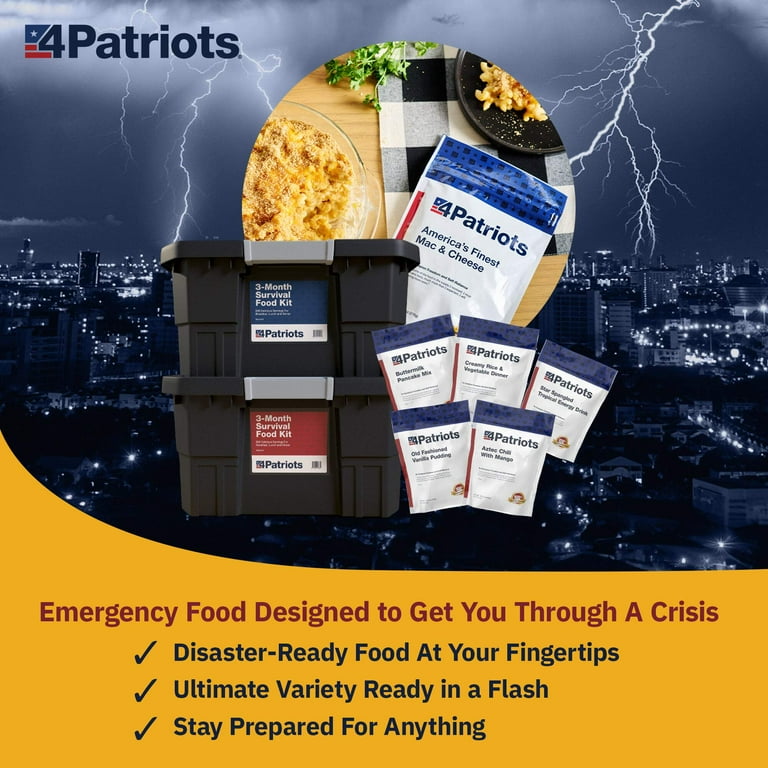4Patriots: 3-Month Survival Kit - Freeze Dried Food - 688 Servings