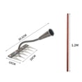 thumbnail image 3 of Iron Weeding Rake 5/6/7/8 Teeth Carbon Steel Garden Weeder Rakes, Iron Rake for Yard Lawn and Garden, Garden Tools for Weedings 6 teeth&Wooden handle, 3 of 5