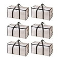 thumbnail image 2 of Paquete de 6 Bolsas de Almacenamiento para Mantas, Resistentes, de Gran Capacidad, Transparentes, con Asa Portátil, Plegables, Multifuncionales, Organizadores de Ropa y Edredones., 2 of 6