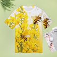 thumbnail image 5 of Bee And Flowers T-Shirt O Neck Oversize T-Shirts Short Sleeve Classic Tees Women Summer Graphic Tops, 5 of 5