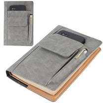 PU Leather Book Cover Notebook Wraps Rectangle Gray 217x155x19mm