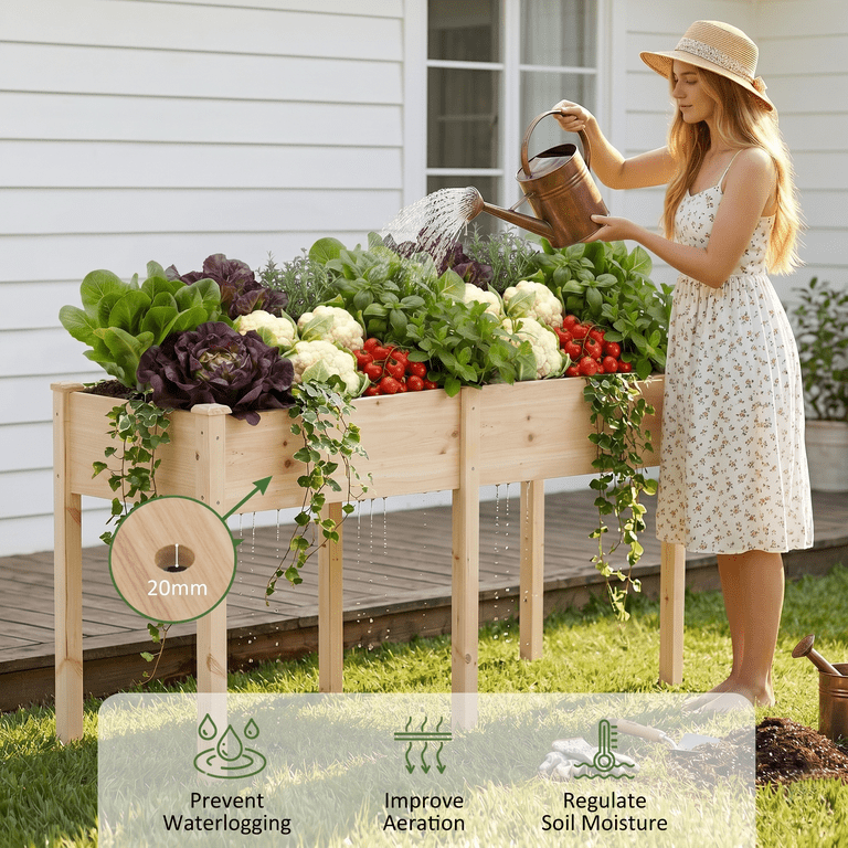 Liferecord Elevated Wooden Raised Garden Bed, 72x23x30 in photo 4