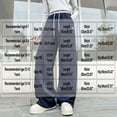 thumbnail image 2 of Efsteb Girls Drawstring High Waisted Sweatpants Thin Fleece Wide Leg Split Baggy Pants Workout Trousers Pants (Gray,12 Years), 2 of 8