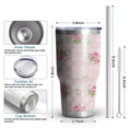 thumbnail image 3 of 30oz Pioneer Flower Floral Print Pattern Tumbler, Double Wall Vacuum Insulated Cup, BPA-Free Leak Proof Lid & Reusable Straws, Hot 12h, Cold 34h, 3 of 6