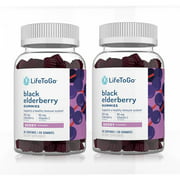 Black Elderberry Gummies from LifeToGo- Vitamin Supplements to Help Boost Immune Support  - Pack of 2.
