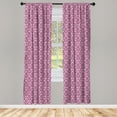 thumbnail image 2 of Ambesonne Victorian 4-Panel Curtains, Royal Rococo Influences, 56"x84", Pale Pink Dried Rose, 2 of 4