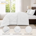 thumbnail image 4 of Lux Decor All-Season Comforter Sets Queen 3 PC, Reversible Bedding Set with Diamond Quilted Design Comforter and 2 Pillow Shams, Lightweight & Cozy Set de Cama White, 4 of 9