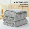 thumbnail image 5 of BEDELITE Fleece King Comforter Set -Super Soft & Warm Fluffy Grey Bedding, Luxury Fuzzy Heavy Bed Set for Winter with 2 Pillow Cases, 5 of 8