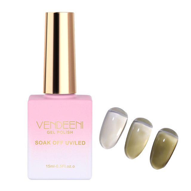 Flmtop Vernis à Ongles 15 ml Sécuritaire Semi-Permanent Léger Gelée Transparent Vernis UV Salon de Manucure