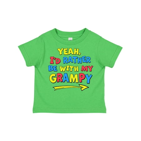 

Inktastic Yeah I d Rather be with My Grampy in Red Yellow and Blue Gift Toddler Boy or Toddler Girl T-Shirt