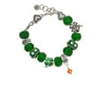thumbnail image 2 of Delight Jewelry Orange Crystal Bicone - Green Irish Luck Bead Charm Bracelet, 7.5", 2 of 4