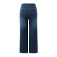 thumbnail image 5 of MIXUE Jeans For Women Solid Color Pull On Wide Leg High Waisted Stretchy Baggy Trendy Straight Leg Denim Pants Trousers Holiday Wear,Blue,M, 5 of 8
