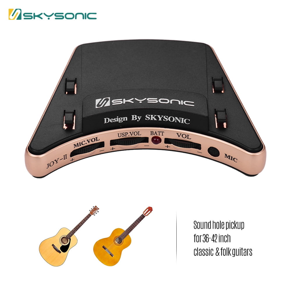 SKYSONIC JOYII Acoustic Guitar Soundhole Pickup Piezo + Mic Dual Pickup Modes with Volume