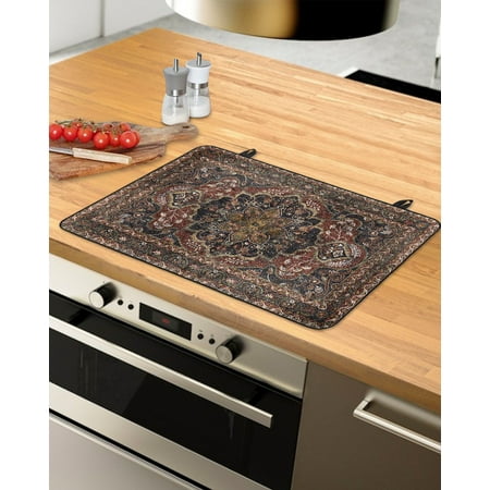 

Retro Boho Stove Top Covers for Electric Stove Heat Insulation Fireproof Glass Cooktop Cover Counter Top Glass Stove Cover for Prevent Scratches 29 x21 Modern Geometric Abstract Art Aesthetics