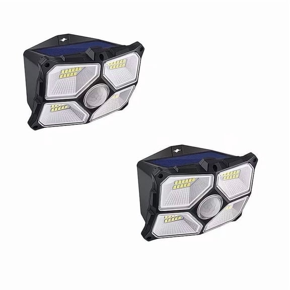 Kanstar Solar Motion Sensor LED Security Wall Lights Outdoor Wireless Waterproof 2-Pack