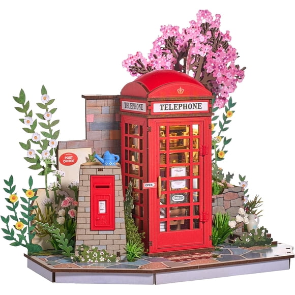 Rolife 3D Wooden Puzzle for Adults, Blossom Book Booth Miniature Model Building Kit, 116PCS Flower Bookstore Scene, Creative DIY Craft for Table Decor, Gift for Teens Girls Boys