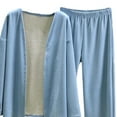 thumbnail image 4 of Goodtrade8 Woman Plus Pajamas 2 Piece Loungewear Soft Solid Color Long Sleeve Casual V-Neck Women Pj Sets, 4 of 5