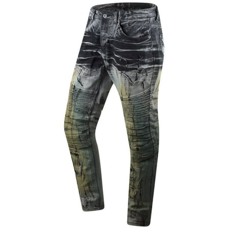 New Men Premium Black Biker Denim Jeans