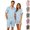 Light Blue, variant on HAJWOH Men's Pajamas Short Sleeve Button-Down Polka Dot Print Loungewear Sleepwear Set