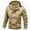 Khaki, variant on Men's Casual Letter Print Zip Up Jacket Lightweight Neck Outerwear for Fall Winter Seasons with Pockets
