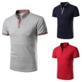 thumbnail image 5 of Mens Casual Short Sleeve Slim T-Shirt V Neck Pullover Blouse Muscle Fitness Tops, 5 of 8