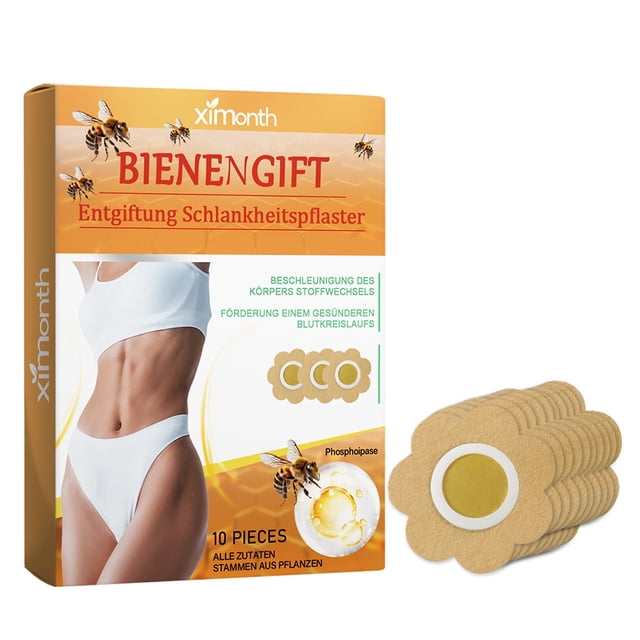 Parches Drenaje Linfático Veneno 10 Con Ingredientes Naturales Color Caqui Portátiles para Dar Forma Al Cuerpo Rojo