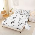 thumbnail image 2 of Erosebridal Hippie Cow Skull Queen Sheet Sets, Farmhouse Aztec Bed Set, White Black, 4-Piece 1 Flat Sheet, 1 Fitted Sheet and 2 Pillowcases, 2 of 5